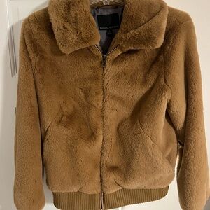 Banana Republic Tan Faux Fur Coat